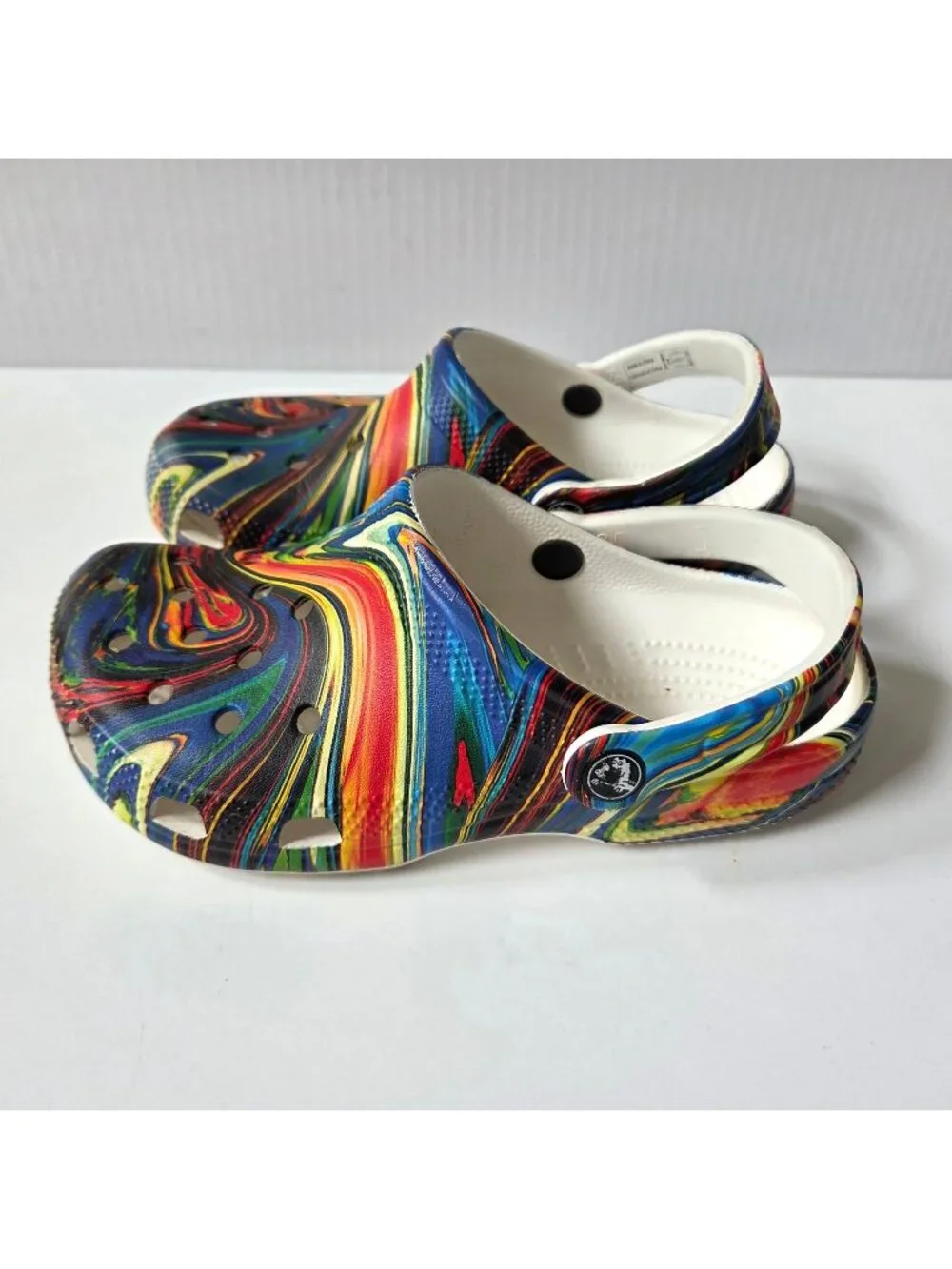 Crocs Shoes J 4 Marbled Tie Dye Out Of This World Rainbow Swirl Comfort Clogs